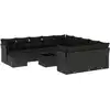 Image de vidaXL Ensemble de 13 canapés de jardin avec coussins noir poly rotin