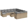 Image de vidaXL Ensemble de 13 canapés de jardin avec coussins Beige Poly Rattan
