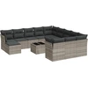 Image de vidaXL Ensemble de 13 canapés de jardin avec coussins gris clair Poly rotin