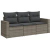 Image de vidaXL Ensemble de salon de jardin 3 pièces avec coussins Gris Poly rotin