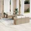 Image de vidaXL Ensemble de salon de jardin 6 pièces avec coussins Beige Poly Rattan