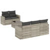Image de vidaXL Ensemble de salon de jardin 6 pièces avec coussins gris clair Poly rotin