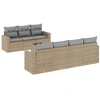Image de vidaXL Ensemble de jardin canapé 8 pièces avec coussins Beige Poly Rattan