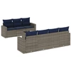 Image de vidaXL Ensemble de jardin canapé 8 pièces avec coussins Gris Poly rotin