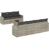 Image de vidaXL Ensemble de jardin canapé 8 pièces avec coussins gris clair Poly rotin