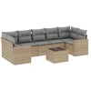 Image de vidaXL Ensemble de jardin canapé 8 pièces avec coussins Beige Poly Rattan