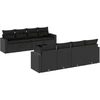 Image de vidaXL Ensemble de salon de jardin 9 pièces avec coussins noir poly rotin