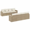 Image de vidaXL Ensemble de salon de jardin 9 pièces avec coussins beige Poly rotin