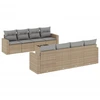 Image de vidaXL Ensemble de salon de jardin 9 pièces avec coussins beige Poly rotin