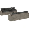 Image de vidaXL Ensemble de salon de jardin 9 pièces avec coussins Gris Poly rotin