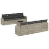 Image de vidaXL Ensemble de salon de jardin 9 pièces avec coussins gris clair Poly rotin