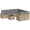Image de vidaXL Ensemble de salon de jardin 9 pièces avec coussins beige Poly rotin