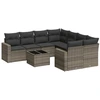 Image de vidaXL Ensemble de salon de jardin 9 pièces avec coussins Gris Poly rotin