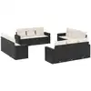 Image de vidaXL Ensemble de 12 canapés de jardin avec coussins noir poly rotin