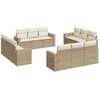 Image de vidaXL Ensemble de 12 canapés de jardin avec coussins Beige Poly Rattan