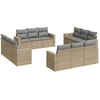Image de vidaXL Ensemble de 12 canapés de jardin avec coussins Beige Poly Rattan