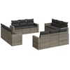 Image de vidaXL Ensemble de salon de jardin 12 pièces avec coussins Gris Poly rotin