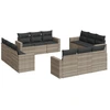 Image de vidaXL Ensemble de 12 canapés de jardin avec coussins gris clair Poly rotin