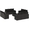 Image de vidaXL Ensemble de 13 canapés de jardin avec coussins noir poly rotin