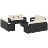 Image de vidaXL Ensemble de 13 canapés de jardin avec coussins noir poly rotin
