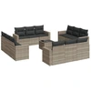 Image de vidaXL Ensemble de 13 canapés de jardin avec coussins gris clair Poly rotin