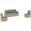 Image de vidaXL Ensemble de salon de jardin 5 pièces avec coussins Beige Poly Rattan