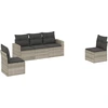 Image de vidaXL Ensemble de salon de jardin 5 pièces avec coussins gris clair Poly rotin