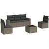 Image de vidaXL Ensemble de salon de jardin 6 pièces avec coussins Gris Poly rotin