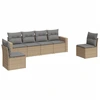 Image de vidaXL Ensemble de salon de jardin 6 pièces avec coussins Beige Poly Rattan
