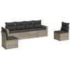 Image de vidaXL Ensemble de salon de jardin 6 pièces avec coussins gris clair Poly rotin