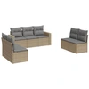 Image de vidaXL Ensemble de salon de jardin 7 pièces avec coussins Beige Poly Rattan