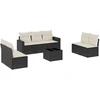 Image de vidaXL Ensemble de jardin canapé 8 pièces avec coussins noir poly rotin