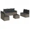 Image de vidaXL Ensemble de jardin canapé 8 pièces avec coussins Gris Poly rotin