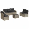 Image de vidaXL Ensemble de jardin canapé 8 pièces avec coussins gris clair Poly rotin