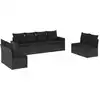 Image de vidaXL Ensemble de jardin canapé 8 pièces avec coussins noir poly rotin