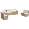 Image de vidaXL Ensemble de jardin canapé 8 pièces avec coussins Beige Poly Rattan