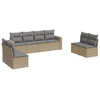 Image de vidaXL Ensemble de jardin canapé 8 pièces avec coussins Beige Poly Rattan