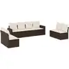 Image de vidaXL Ensemble de jardin canapé 8 pièces avec coussins Marron Poly rotin