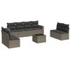 Image de vidaXL Ensemble de salon de jardin 9 pièces avec coussins Gris Poly rotin