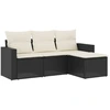 Image de vidaXL Ensemble de salon de jardin 4 pièces avec coussins noir poly rotin