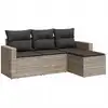 Image de vidaXL Ensemble de salon de jardin 4 pièces avec coussins gris clair Poly rotin