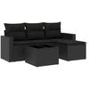 Image de vidaXL Ensemble de salon de jardin 5 pièces avec coussins noir poly rotin