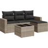 Image de vidaXL Ensemble de salon de jardin 5 pièces avec coussins gris clair Poly rotin