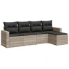 Image de vidaXL Ensemble de salon de jardin 5 pièces avec coussins gris clair Poly rotin