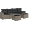 Image de vidaXL Ensemble de salon de jardin 6 pièces avec coussins Gris Poly rotin