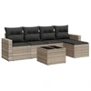 Image de vidaXL Ensemble de salon de jardin 6 pièces avec coussins gris clair Poly rotin