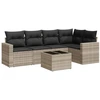 Image de vidaXL Ensemble de salon de jardin 6 pièces avec coussins gris clair Poly rotin