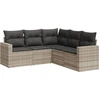 Image de vidaXL Ensemble de salon de jardin 5 pièces avec coussins gris clair Poly rotin