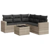Image de vidaXL Ensemble de salon de jardin 6 pièces avec coussins gris clair Poly rotin