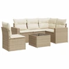 Image de vidaXL Ensemble de salon de jardin 6 pièces avec coussins Beige Poly Rattan